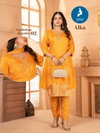 Alka By Kaya Viscose Jacquard Kurti With Bottom Dupatta Exporters In India
